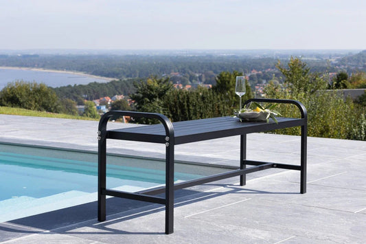 Gartenbank Cäsar – aus robustem, schwarzem Aluminium