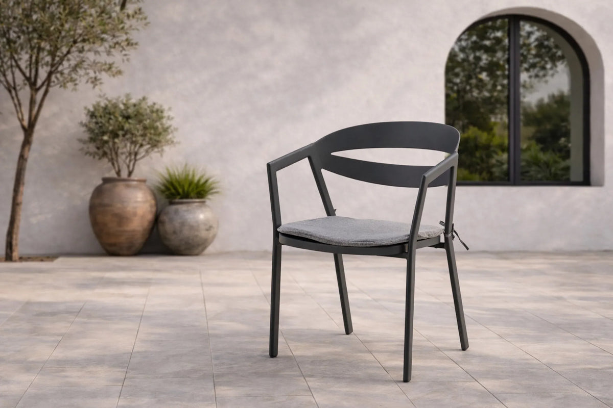 Gartenstuhl Sylt - aus Aluminium in Schwarz