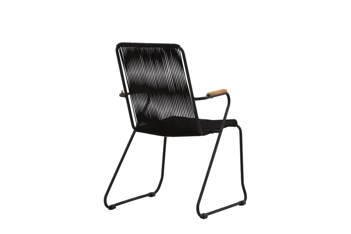 Gartenstuhl Sila - ein stilvoller Stuhl mit Holzakzenten in Schwarz oder Beige