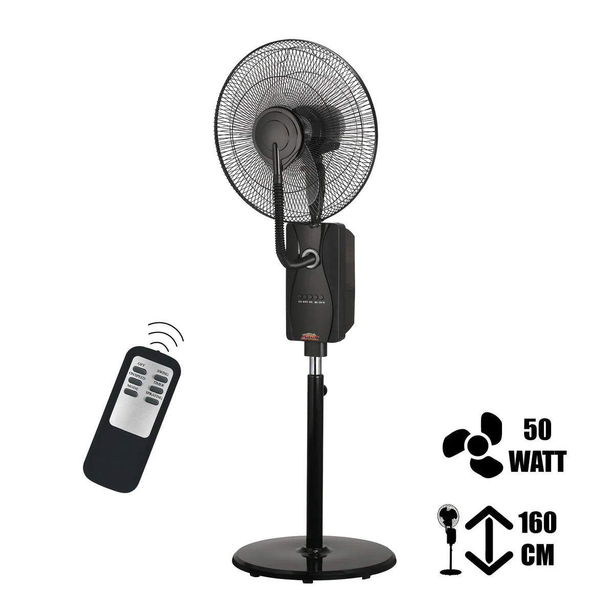 MAUK 16" Ventilator mit Sprüh - Nebel - Kühlung 80W